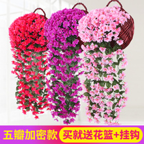 Emulation Violet Flowers Vine chandeliers Wall Hanging Plastic Fake Flowers Vines Decorative interior Living room Furnishing Pieces Silk Flowers