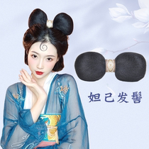 Ancient costume Chinese clothing wig Daji wig bag Chinese ghost ghost big bow hair bun soft horn stick is good fixed