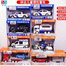 Linda can tell the story of childrens inertial music Public Security pickup truck cross-country police motorcycle police car boy toy