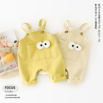 Male and female baby cute foreign air back with pants tennis red baby fall outside wearing long pants newborn clothes bag fart pants