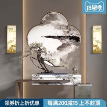 New Chinese wall lamp All copper marble living room TV background wall Bedside stairs Villa decoration Crane zen lamps