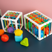 Rainbow Rubiks Cube Baby Sesele Hand Grab Shape Porous Shape Cognitive Hand Training Early Childhood Toys