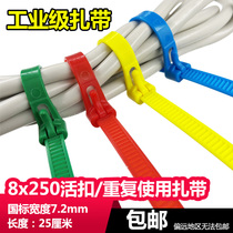 8x250mm reuse nylon cable ties may be loose-removing 100 article Slipknot length of 25cm garden bundle