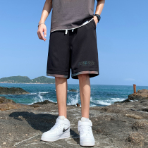 Shorts mens summer thin ice silk movement Japanese loose wear outside five points casual over-the-knee pants trend pants trend brand