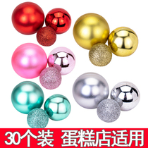 Christmas ball wishing ball Net red baking ornaments Birthday cake decoration Gold and silver frosted ball symphony ball plug-in