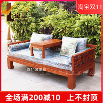 Hedgehog red sandalwood I-shaped Luohan bed solid wood furniture new Chinese mahogany Luohan tasu rosewood sofa bed collapsed
