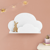 Cloud storage rack Childrens room wall wall ins wind creative wooden decorative shelf Decorative shelf storage shelf