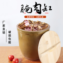 Marinated meat tank household soil ceramic bacon pickled cabbage tank old-fashioned large water tank coarse pottery container rice tank pickled vegetable tank with lid