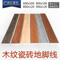 Wood textured tile Skirting Foot Line Imitation Solid Wood Tiles Line Brick Bedroom Rooms 800 Wooden Feet Line Brick