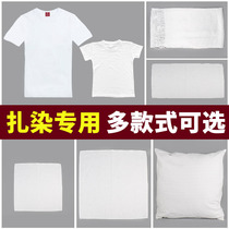 Tie-dyed handkerchief cotton white T-shirt short sleeve plant dyed scarf canvas bag pillow batik white cloth square towel