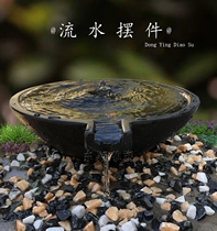 Water-carved fountain pipewater marble courtyard outdoor water scenery pool cycling fish tank fittings Japanese mantle pot
