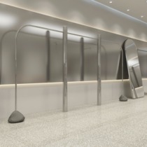 Clothing display on the wall display rack pendant floor-mounted stainless steel the bending red womens clothing store huo jia zi
