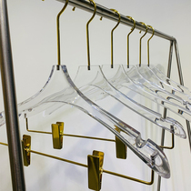 Clothing store acrylic transparent clothing support high-grade crystal hanger pants rack clip high-grade non-slip wedding clothes hanger