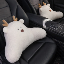 Car waist car pillow cute cartoon Four Seasons bear headrest neck pillow multi-function waist protection