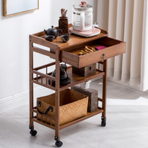 Beauty trolley storage rack beauty salon special tool cart bamboo solid wood three-layer hairdressing nail shop lockers