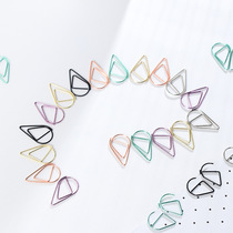 Creative metal paper clip gold small water drop a variety of paper clip bookmarks hand material classification tool