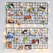 ins grid photo wall decoration hemp rope clip photo frame hanging wall Net Red Room milk tea shop layout bedroom dormitory