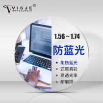 Myopia flat light anti-blue aspheric lens anti-radiation anti-ultraviolet anti-fatigue hardened Green film lens