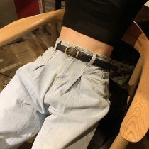 Retro belt lady pants with male 2022 new 100 lap design feeling small crowdpants pants belt ins surges