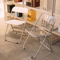 Transparent chair simple plastic crystal backnet red stool dresser chair acrylic in Nordic folding chair