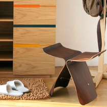 Nordic Solid Wood Designer Stool Casual Fashion Creative Shoe Changing Stool Side Several Butterfly Stool Single Sofa Pedal