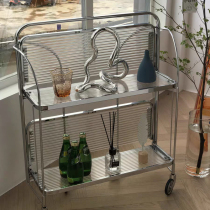 Medieval folding cart multilayer shelve multifunctional containing sofa edge a few designer light and luxurious moving dining car