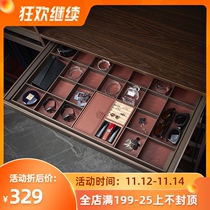 Wardrobe push-pull pants rack jewelry box multi-function trousers draw Baobao Plaid pull telescopic storage leather pull basket shoe rack