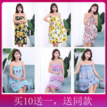 Beauty salon new color bandeau cotton sexy bath skirt summer thin cotton yukata bathrobe sweat steaming guest suit