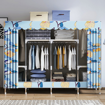 Cloth wardrobe steel pipe reinforced household bedroom durable simple wardrobe rental with modern simple storage storage