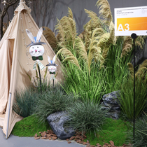 Net red camping wind simulation plant reed grass potted dog tail grass window landscaping store decoration green plant landscape