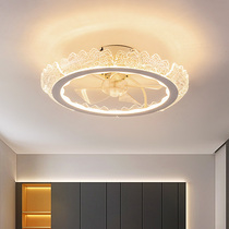 Ceiling fan lamp bedroom ceiling fan lamp room warm electric fan lamp silent ceiling LED electric fan chandelier integrated