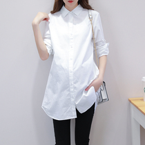Autumn maternity dress Long base top White maternity shirt Spring and autumn professional POLO shirt Business work clothes