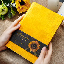 Simple College Student Handbook high-end notebook girls thick notepad beautiful horizontal line book Soft copy high-value notebook art exquisite hand account Korean diary