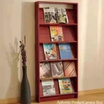 Wooden magazine stand Floor newspaper stand Promotional display stand Creative book stand Document bookcase Office information cabinet