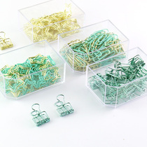 Small fresh foam green cute paper clip storage long tail clip Hand account decorative bookmark paper clip small dovetail clip