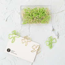 Mixed four-leaf clover styling paper clips student cute bookmark metal paper clip color paper clip 15 pieces to learn