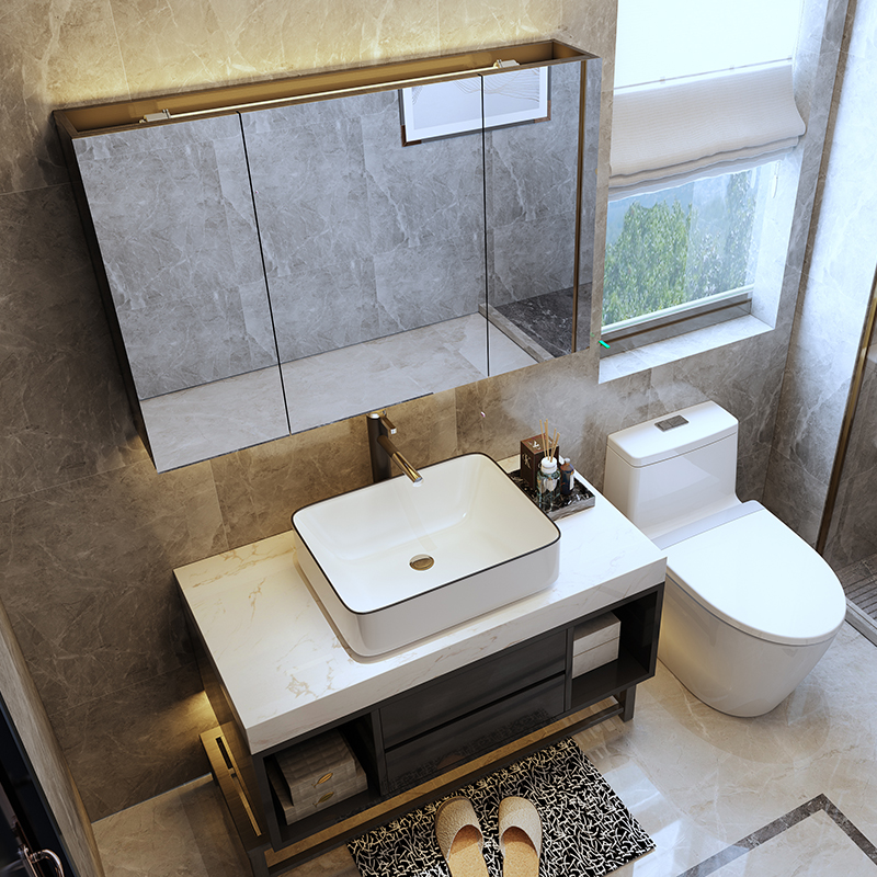 Modern Simple Nordic Luxury Bathroom Cabinet, Washbasin Cabinet, Combination of Washbasin Cabinet and Washbasin Cabinet