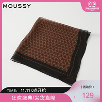 MOUSSY 2021 early autumn new Japanese vintage letter print silk scarf scarf scarf 010DAV50-6120