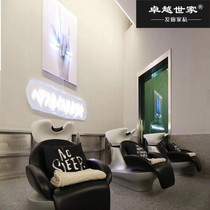 Excellent barber shop washing bed Japanese style simple hair salon special ceramic basin sitting washing bed factory direct ZY31