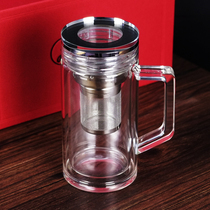 Simple insulated double-layer glass thickened mens Tea Cup tea cup with filter screen female home office water Cup