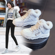 High-end quality plus velvet dad shoes women 2021 new autumn and winter harbor wind leisure Joker thick-soled snow boots women