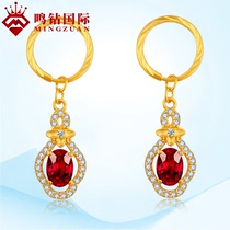 Ting Diamond International Gold stud earrings female 999 gold earrings garnet earrings earrings earrings earrings earrings earrings earrings