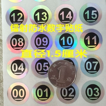 Nail Polish glue number running water Digital label red wine bottle Tea Cup Bowl mark 01-40 number waterproof sticker
