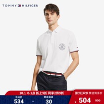 Official mens casual cotton round LOGO embroidery short sleeve crisp breathable polo shirt 18743