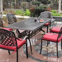 Outdoor cast aluminum table and chair balcony combination set European Villa outdoor courtyard garden waterproof iron table and chair Leisure