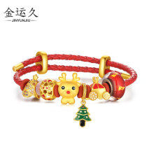 3D hard Gold Gold deer transfer beads 999 foot Gold a deer have you cute Elk road Road diy bracelet