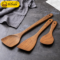 bduck small yellow duck chicken wings wood shovels non-stick pan special high temperature resistant home wood-fried vegetable shovel pan shovel rice spoon
