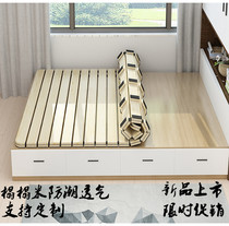 Moisture-proof row frame tatami breathable bed frame 1 51 8 meters home solid wood bed board folding B & B mattress shelf