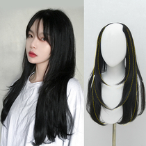 Wig woman u-shaped straight hair long hair piece piece piece piece type non-marking invisible hair extension piece long curl patch imitation hair natural