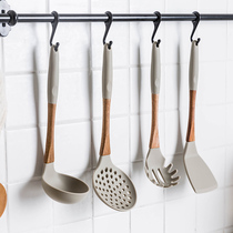 Modern housewife Spatula Silicone shovel non-stick cookware set household wooden handle stir-fry shovel soup spoon Colander